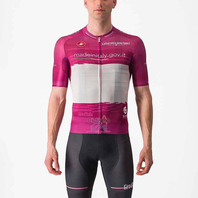 Giro d'Italia Ropa Ciclismo Culotte Corto 2023 Hombre Mangas Cortas Violeta